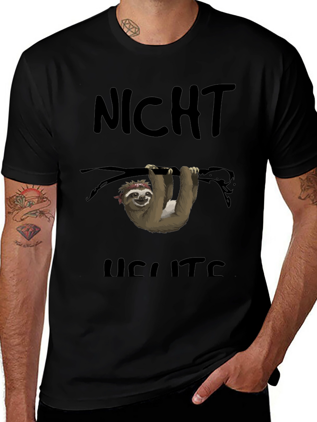 Funny Sloth Graphic Tee - Nicht Heute (Not Today)