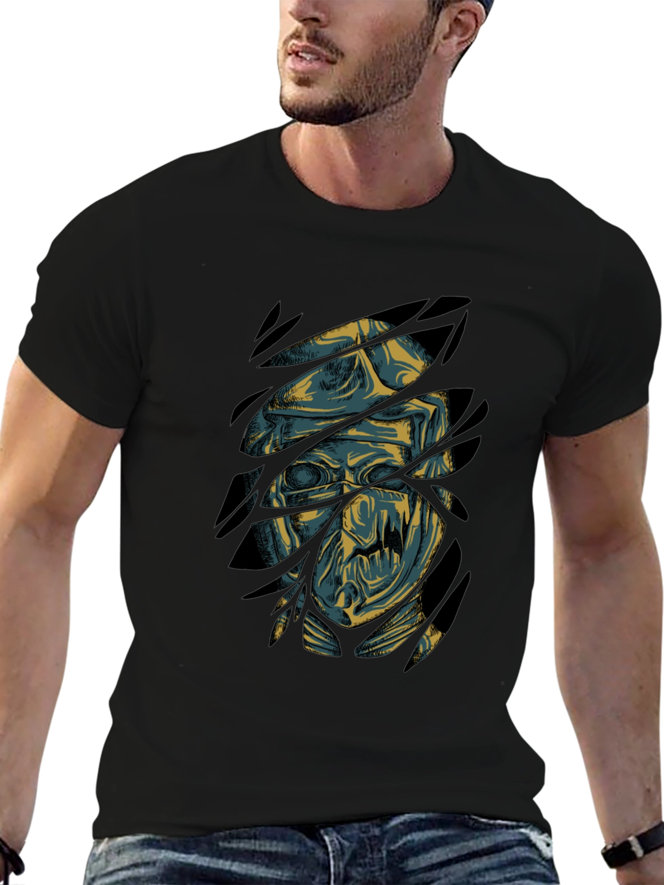 Mummy Graphic Print Black T-Shirt