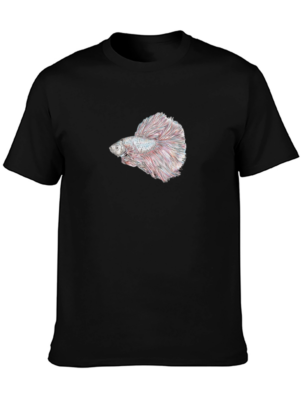 Betta Fish Graphic Tee - Black Cotton T-Shirt