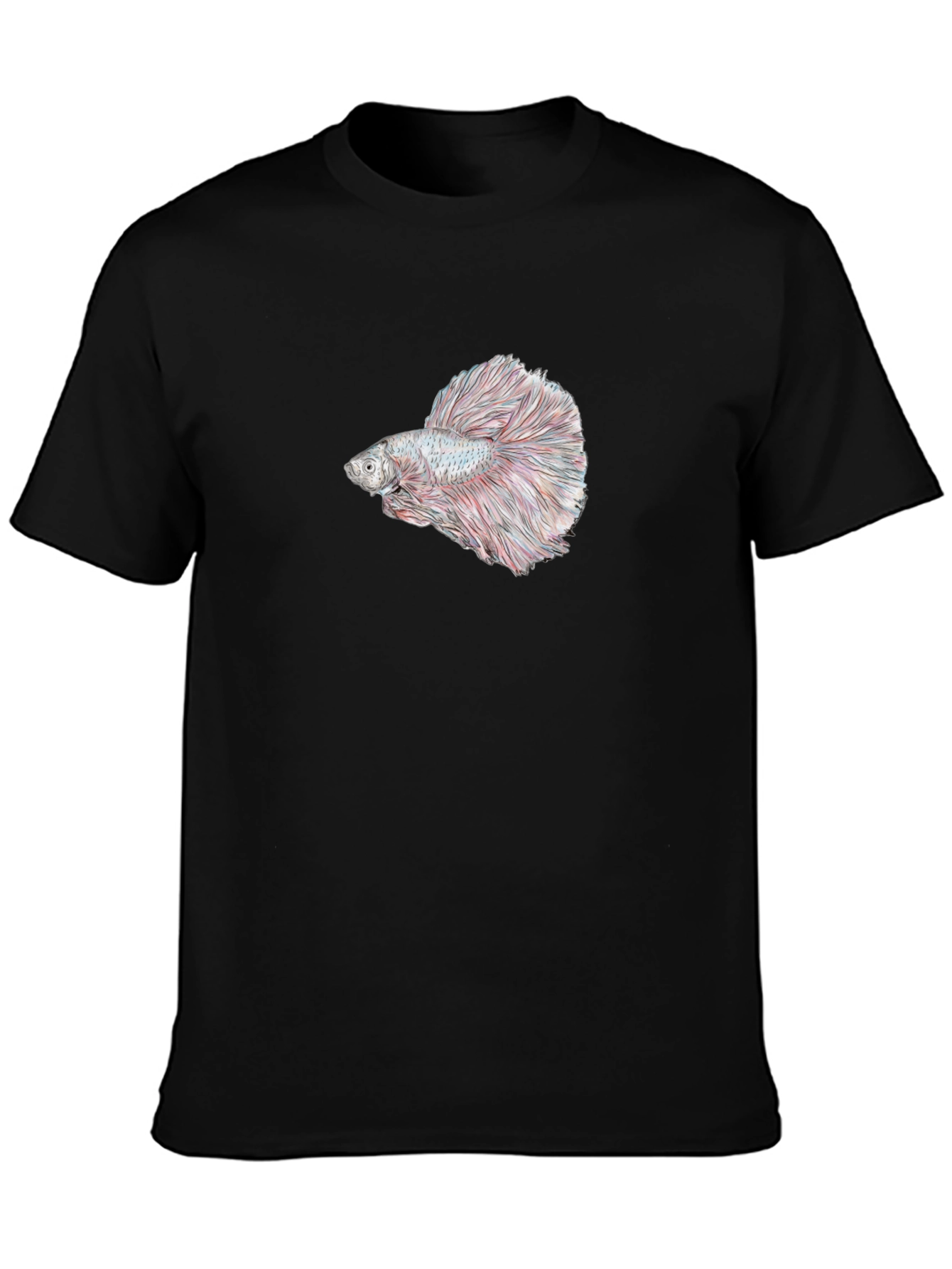 Betta Fish Graphic Tee - Black Cotton T-Shirt