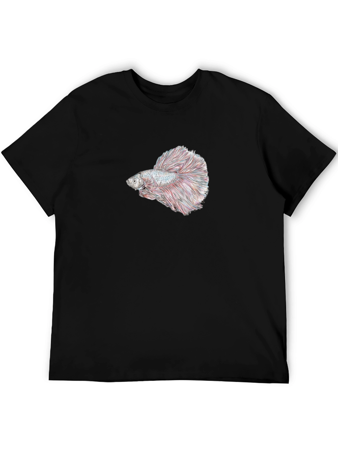 Betta Fish Graphic Tee - Black Cotton T-Shirt