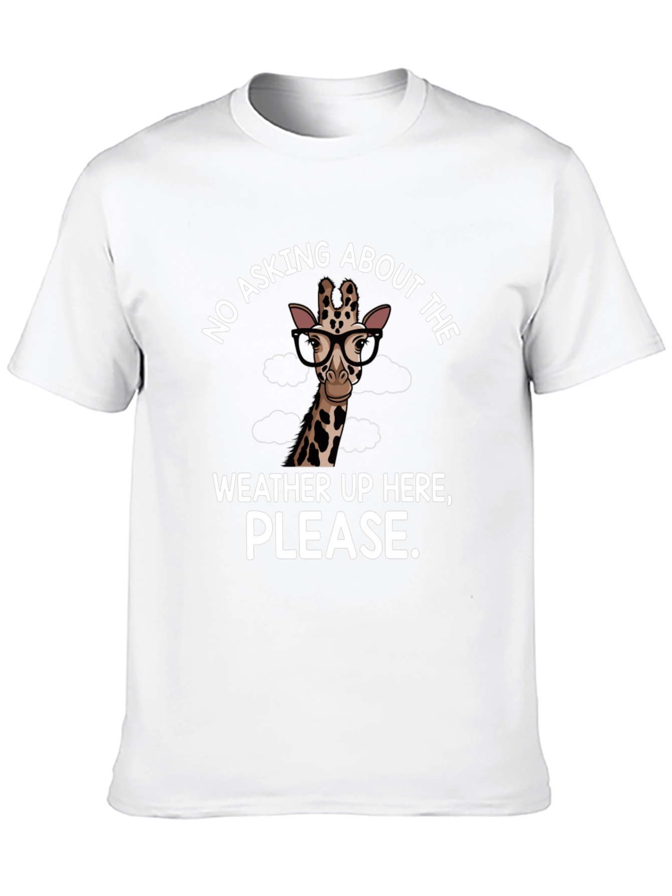 Funny Giraffe Weather T-Shirt - Novelty Tee