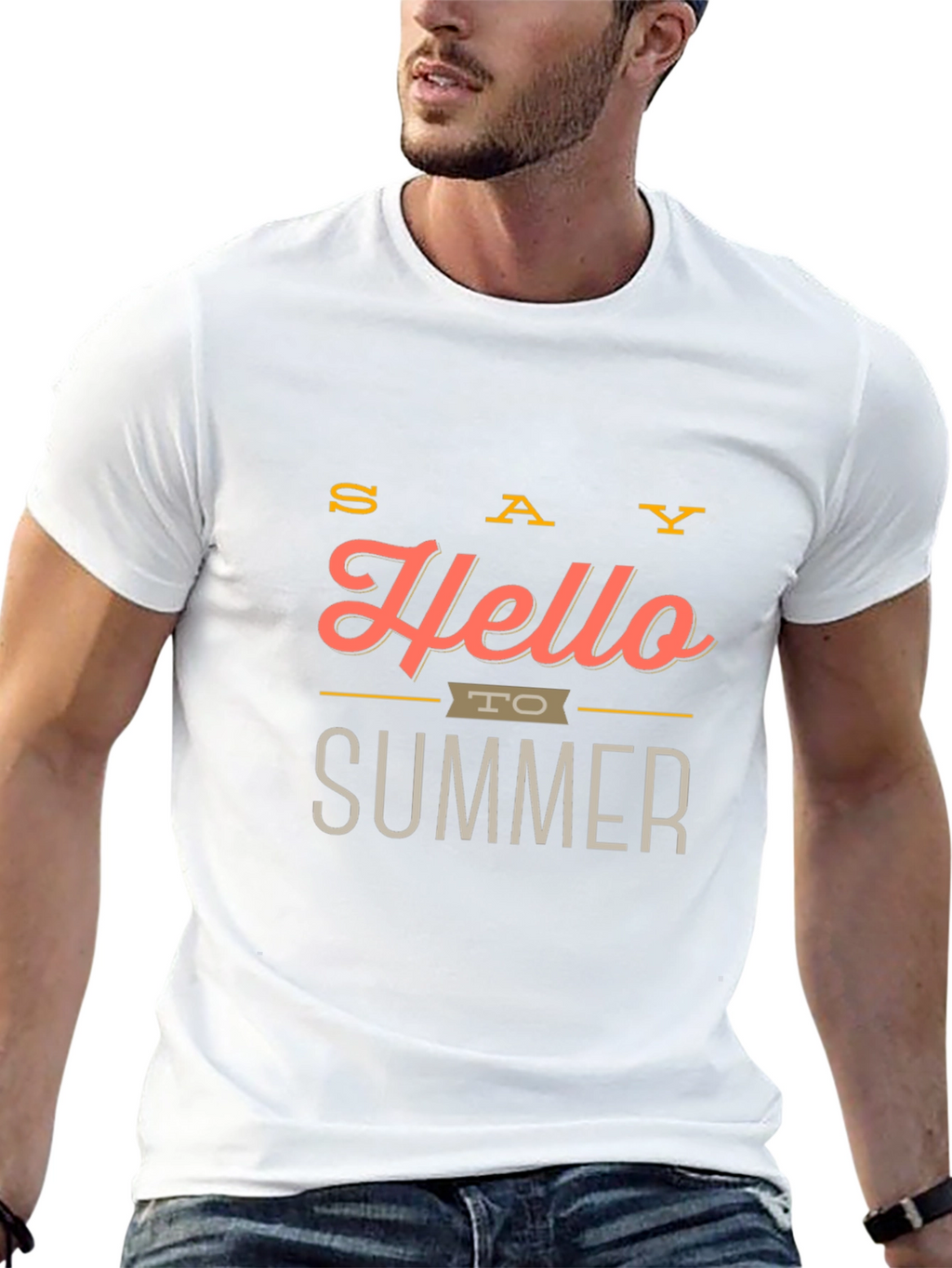 Hello Summer Graphic Tee - Stylish Mens T-Shirt