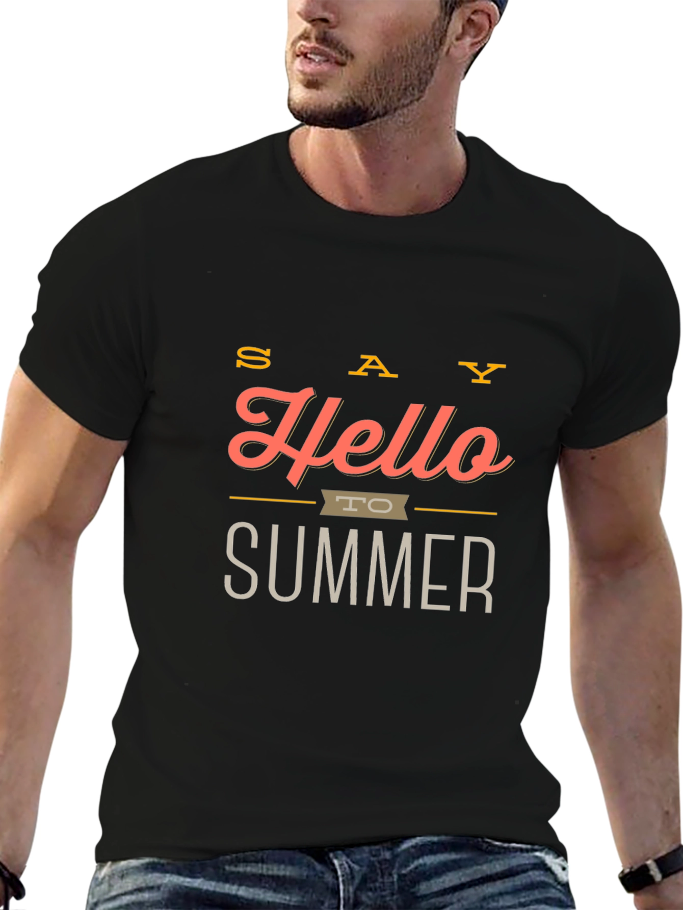 Hello Summer Graphic Tee - Stylish Mens T-Shirt