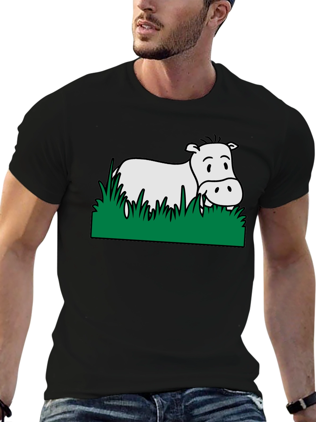 Hippo in Grass Graphic Tee