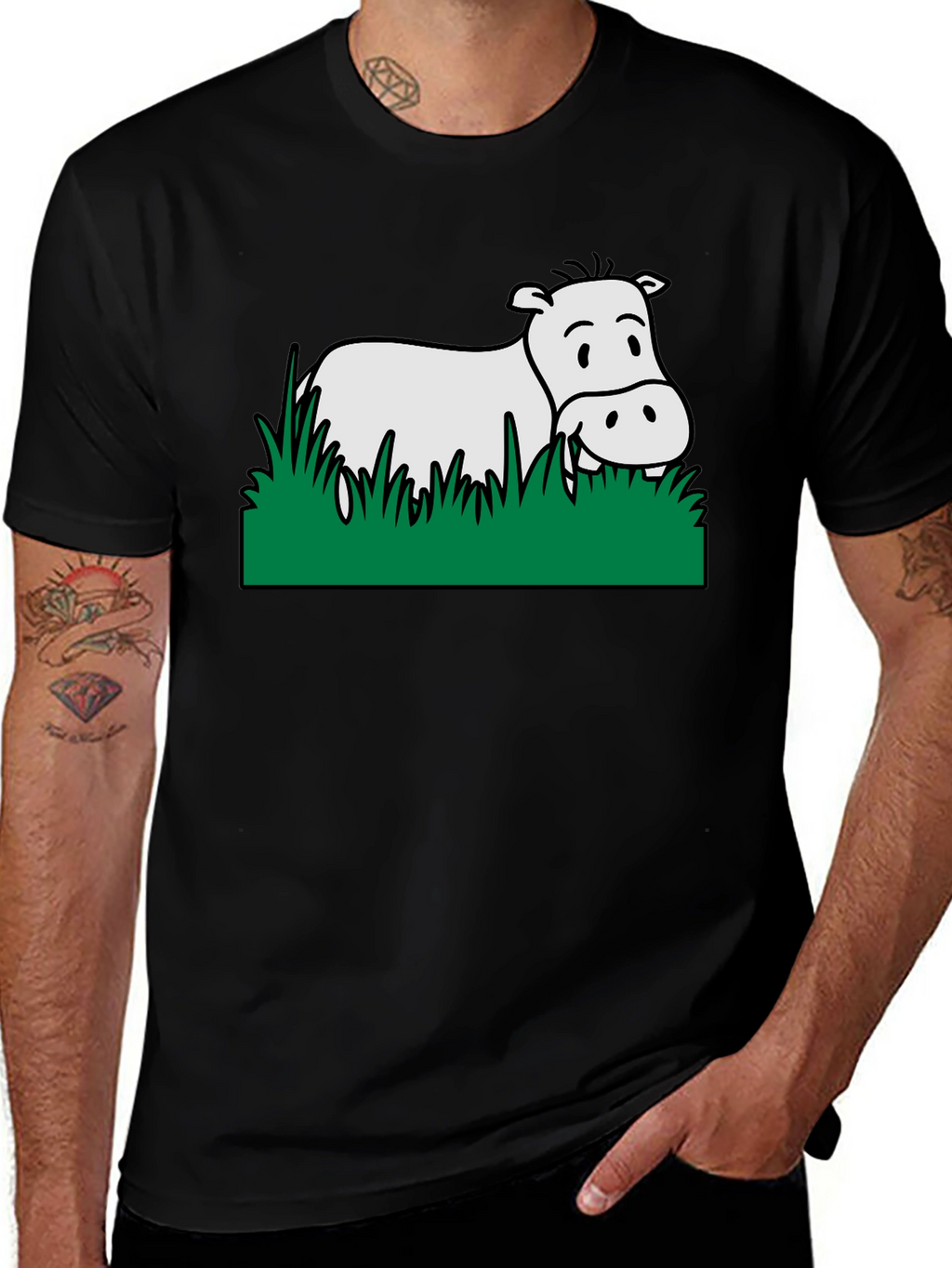 Hippo in Grass Graphic Tee