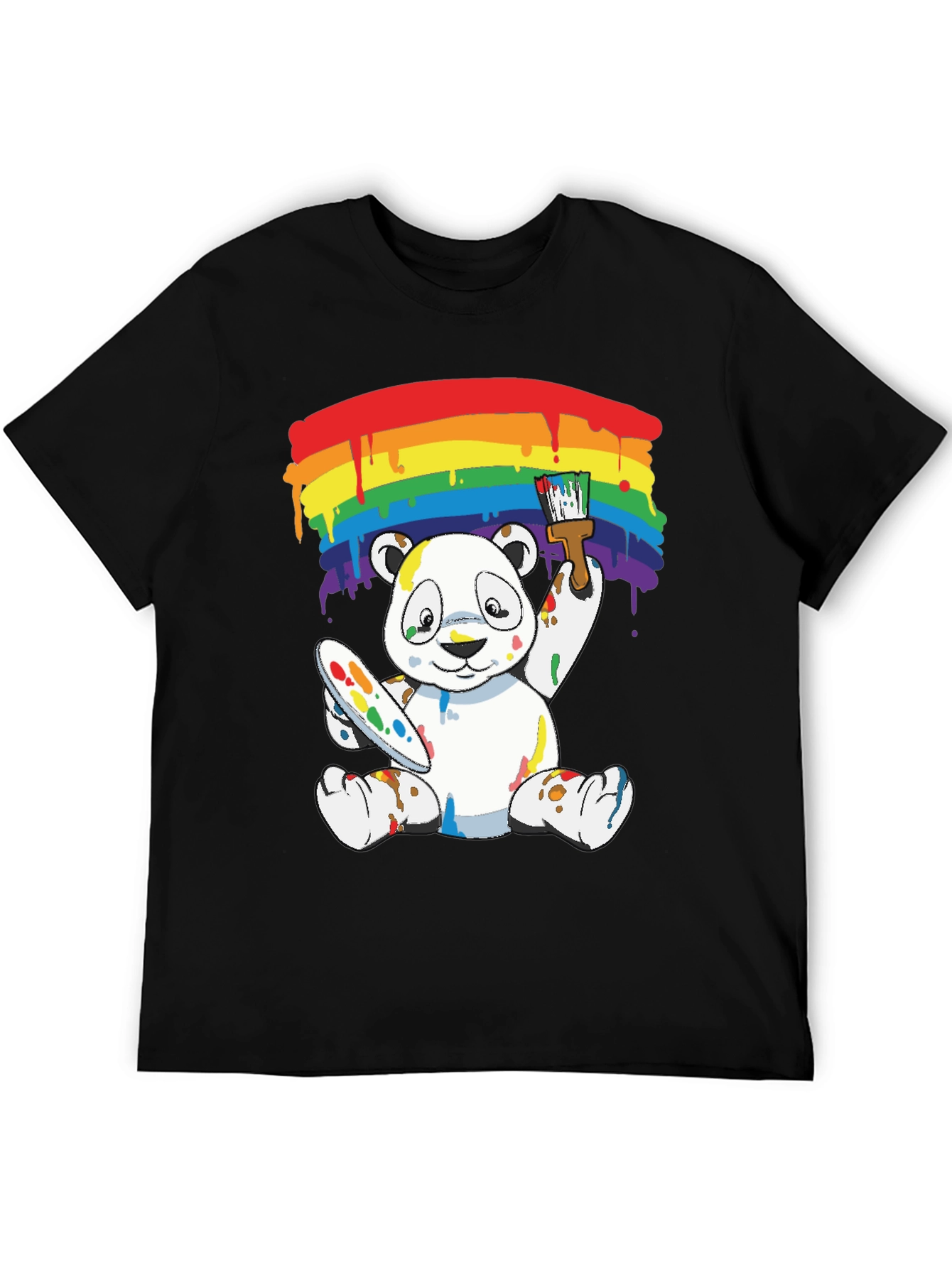 Rainbow Panda Bear Painter Graphic Tee