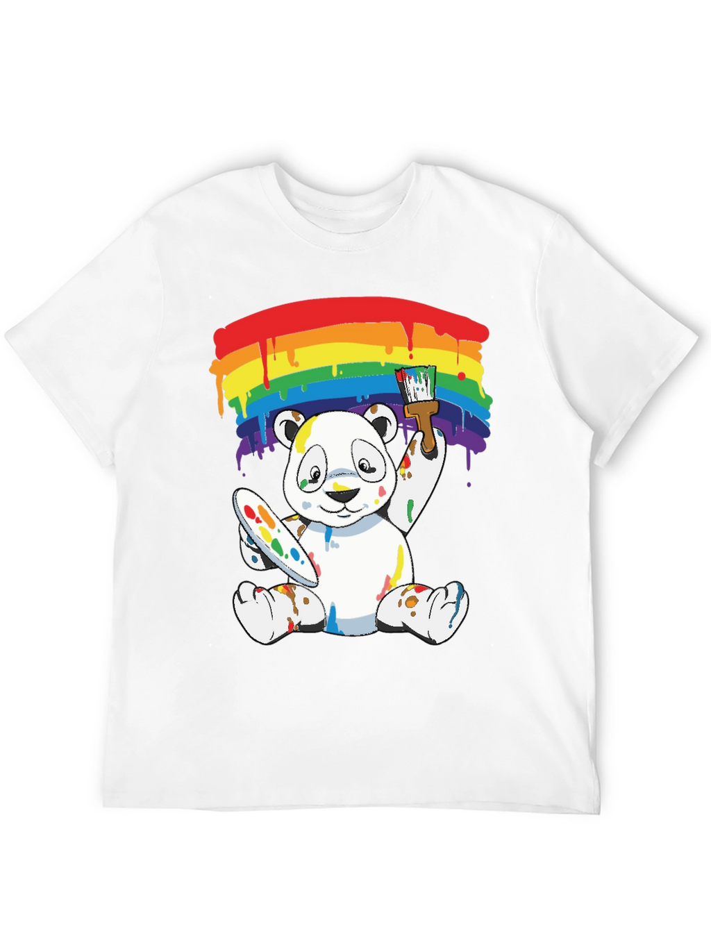 Rainbow Panda Bear Painter Graphic Tee