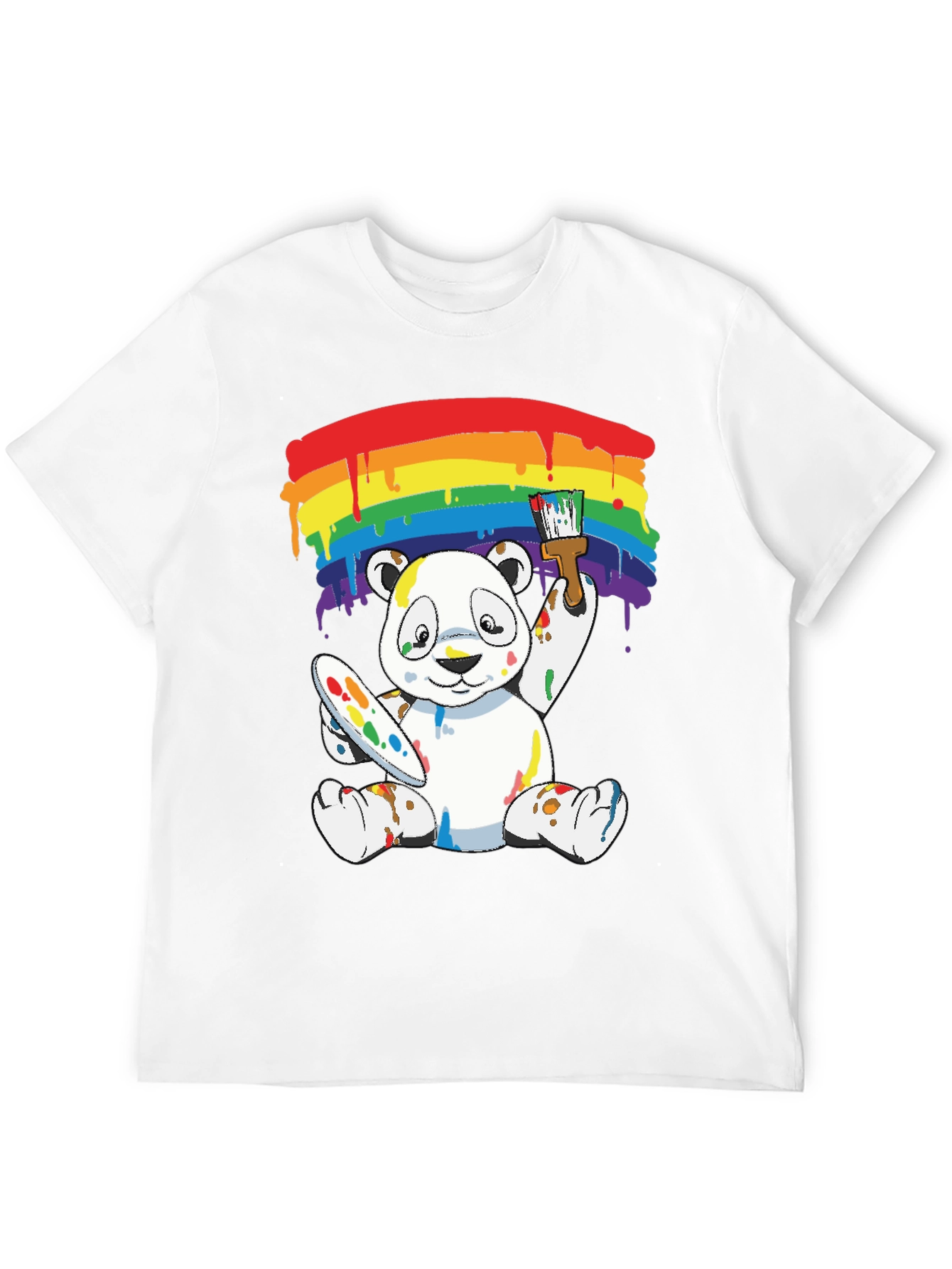 Rainbow Panda Bear Painter Graphic Tee