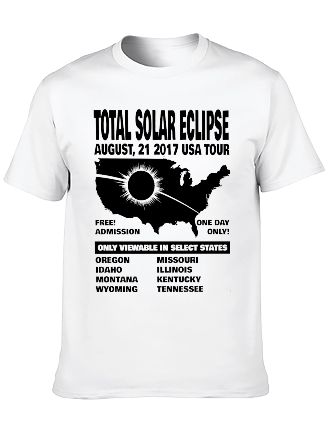 Total Solar Eclipse 2017 USA Tour T-Shirt