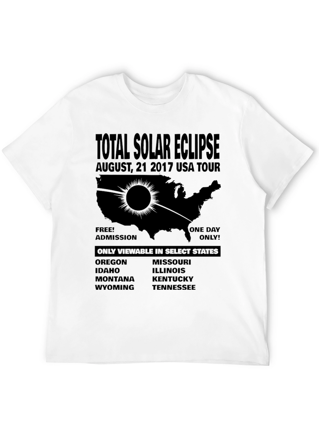 Total Solar Eclipse 2017 USA Tour T-Shirt