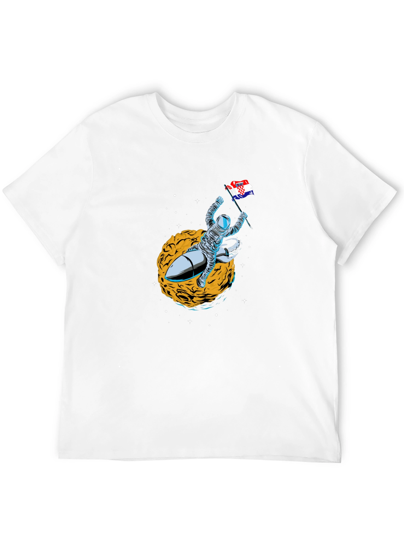 Astronaut Rocket Croatian Flag T-Shirt