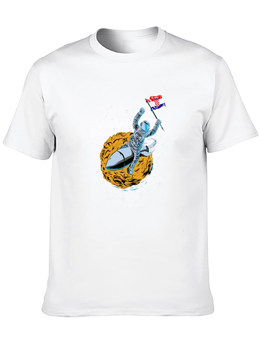 Astronaut Rocket Croatian Flag T-Shirt