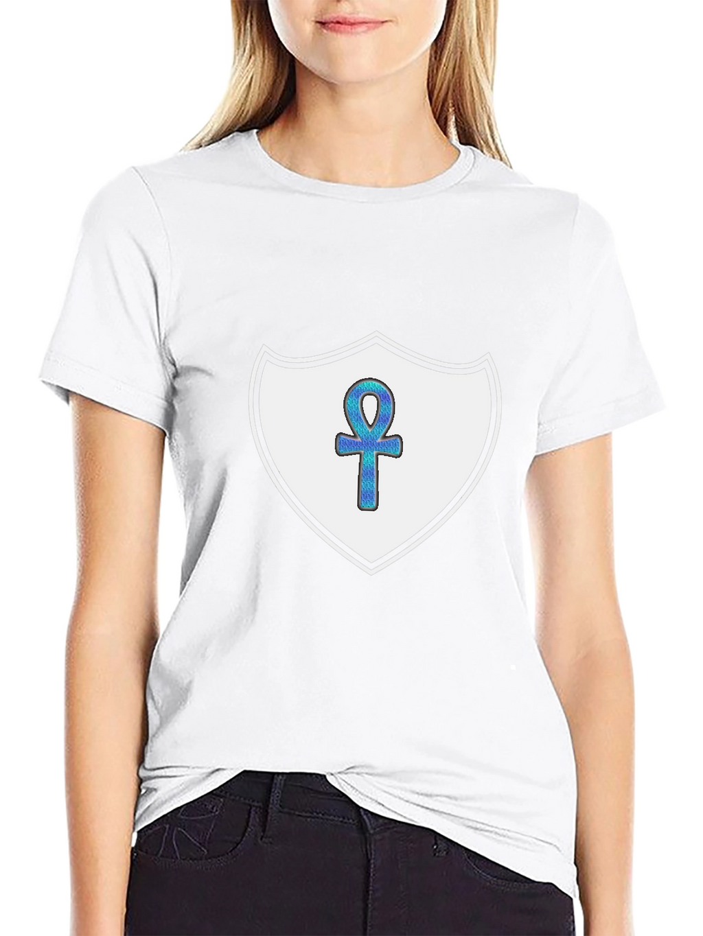 Ankh Shield Graphic T-Shirt - Black