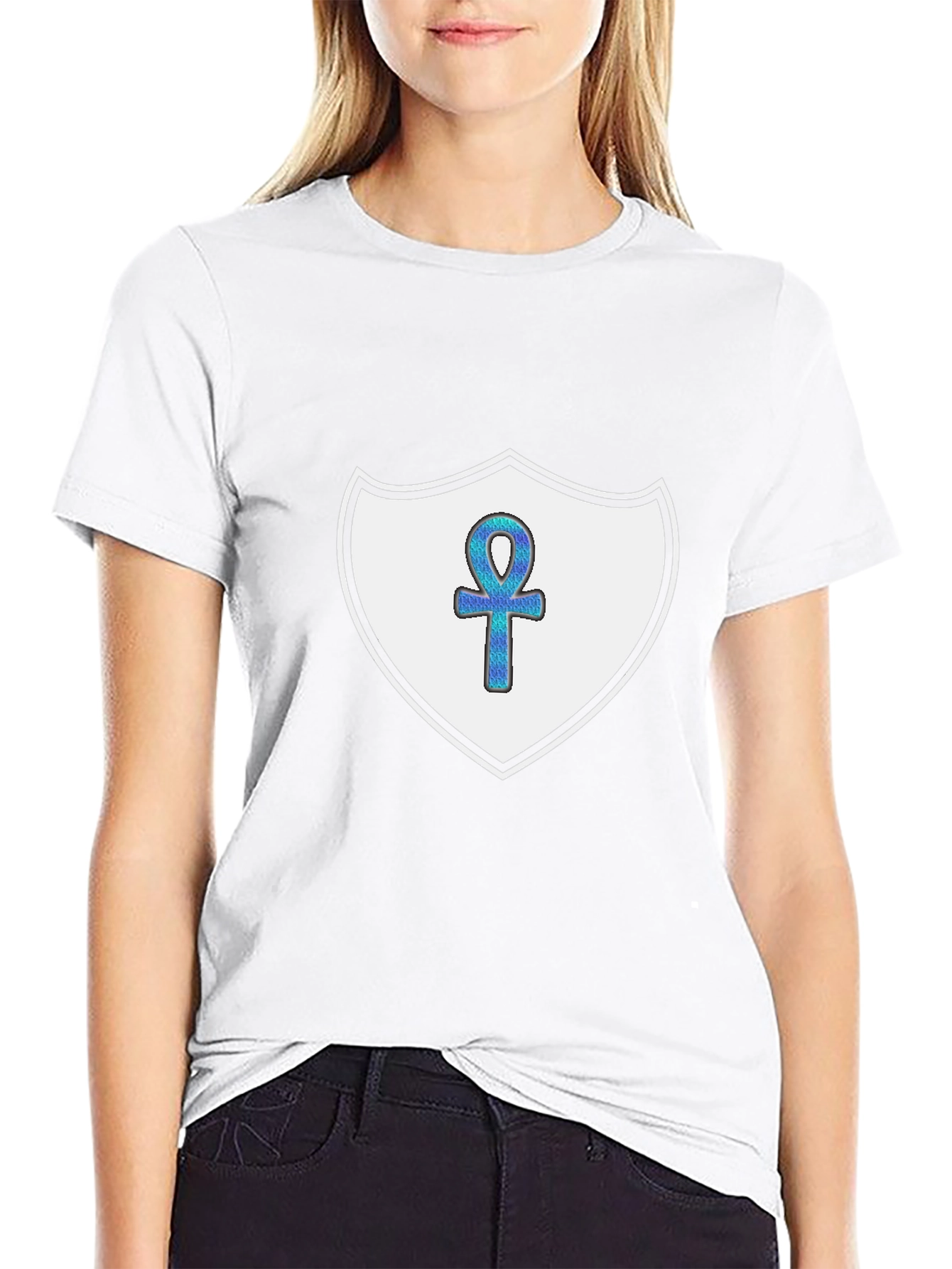 Ankh Shield Graphic T-Shirt - Black