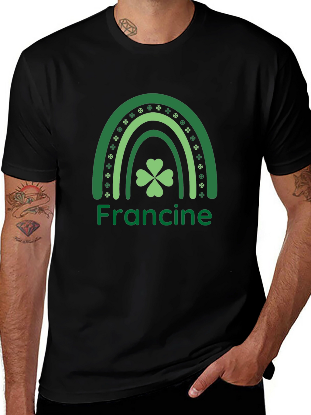 St. Patricks Day Francine Shamrock Rainbow T-Shirt