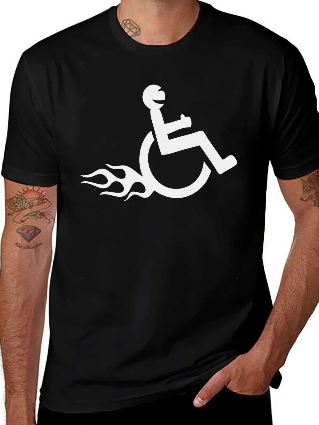 Black T-Shirt - Wheelchair Rider Design