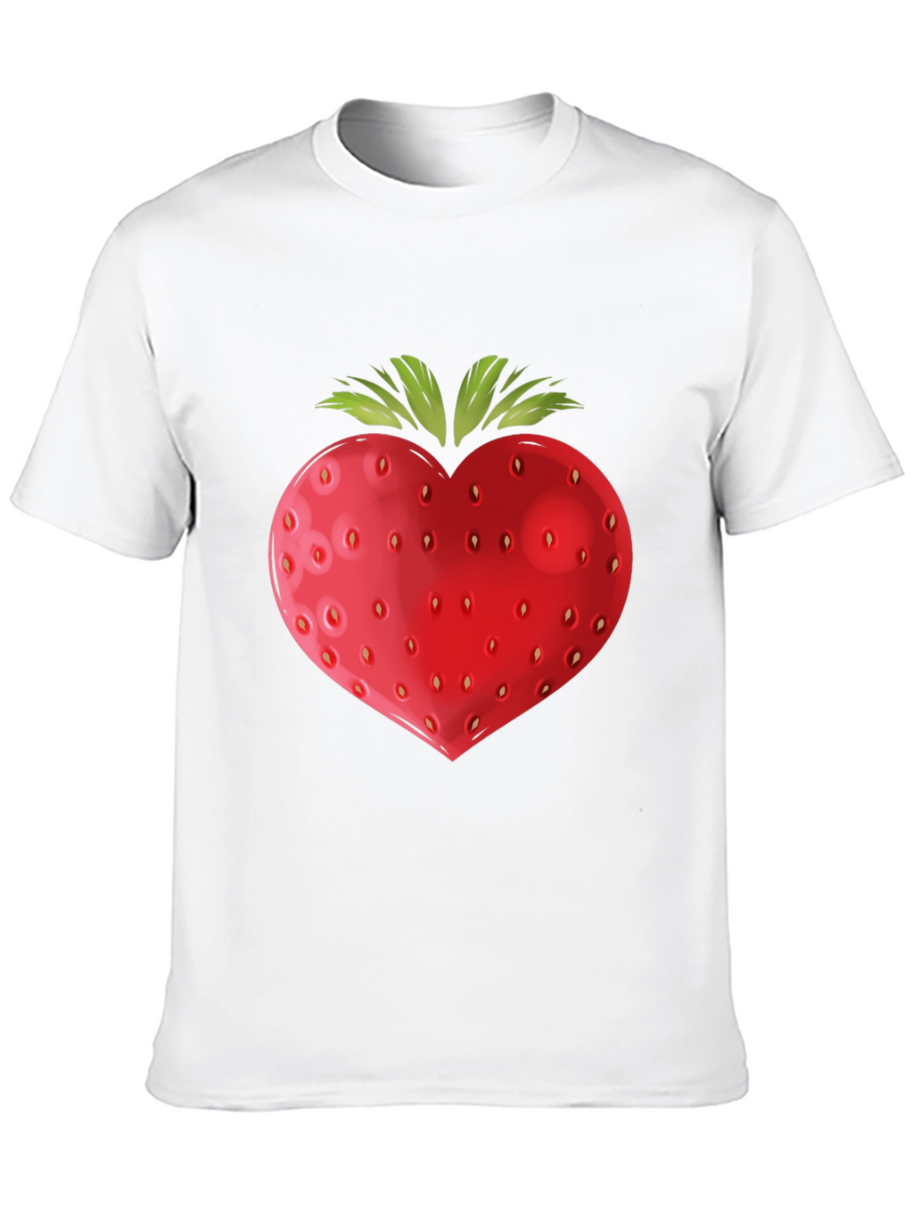 Strawberry Heart Graphic Black T-Shirt