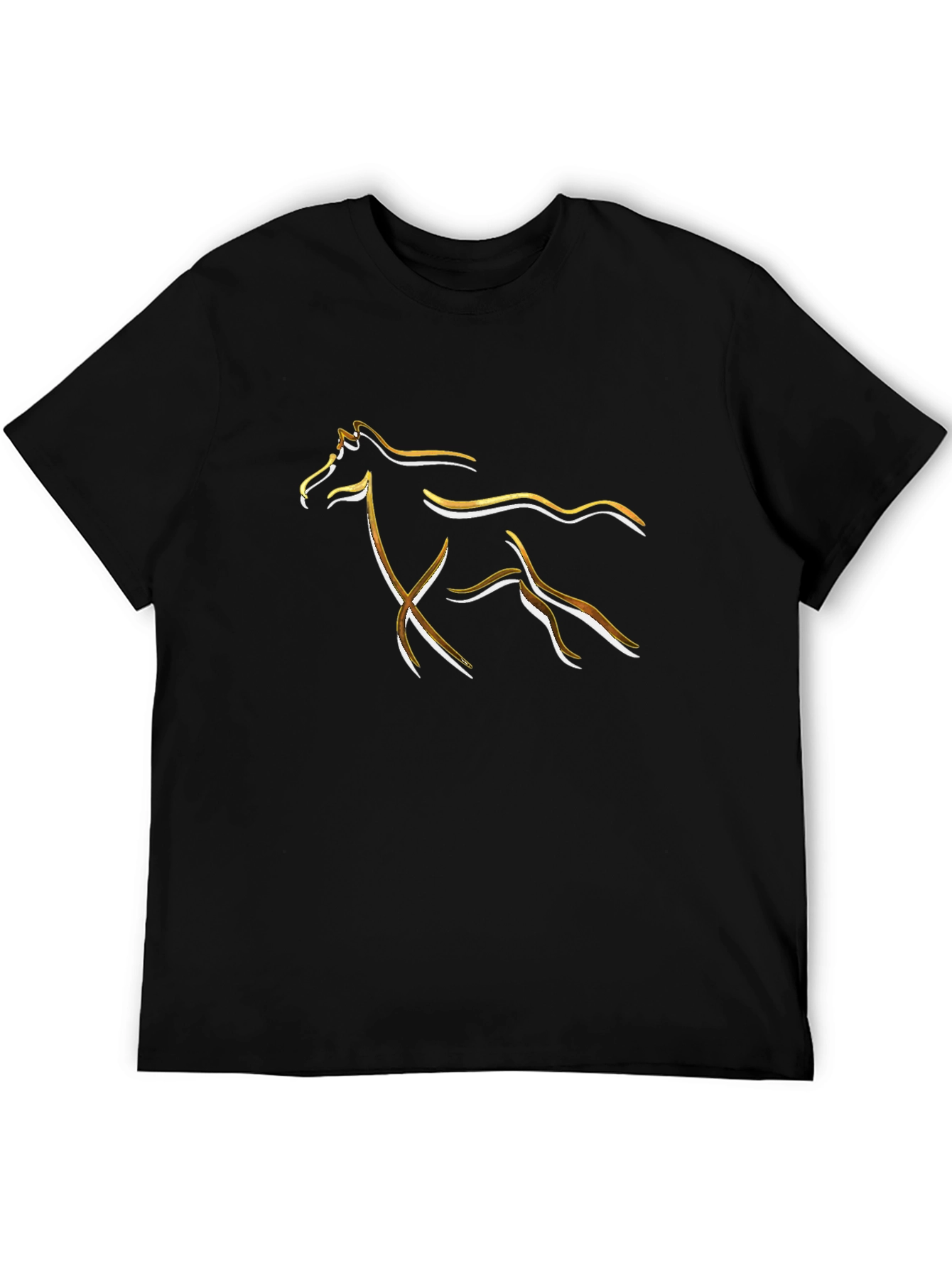Abstract Horse Graphic Tee - Stylish Black T-Shirt