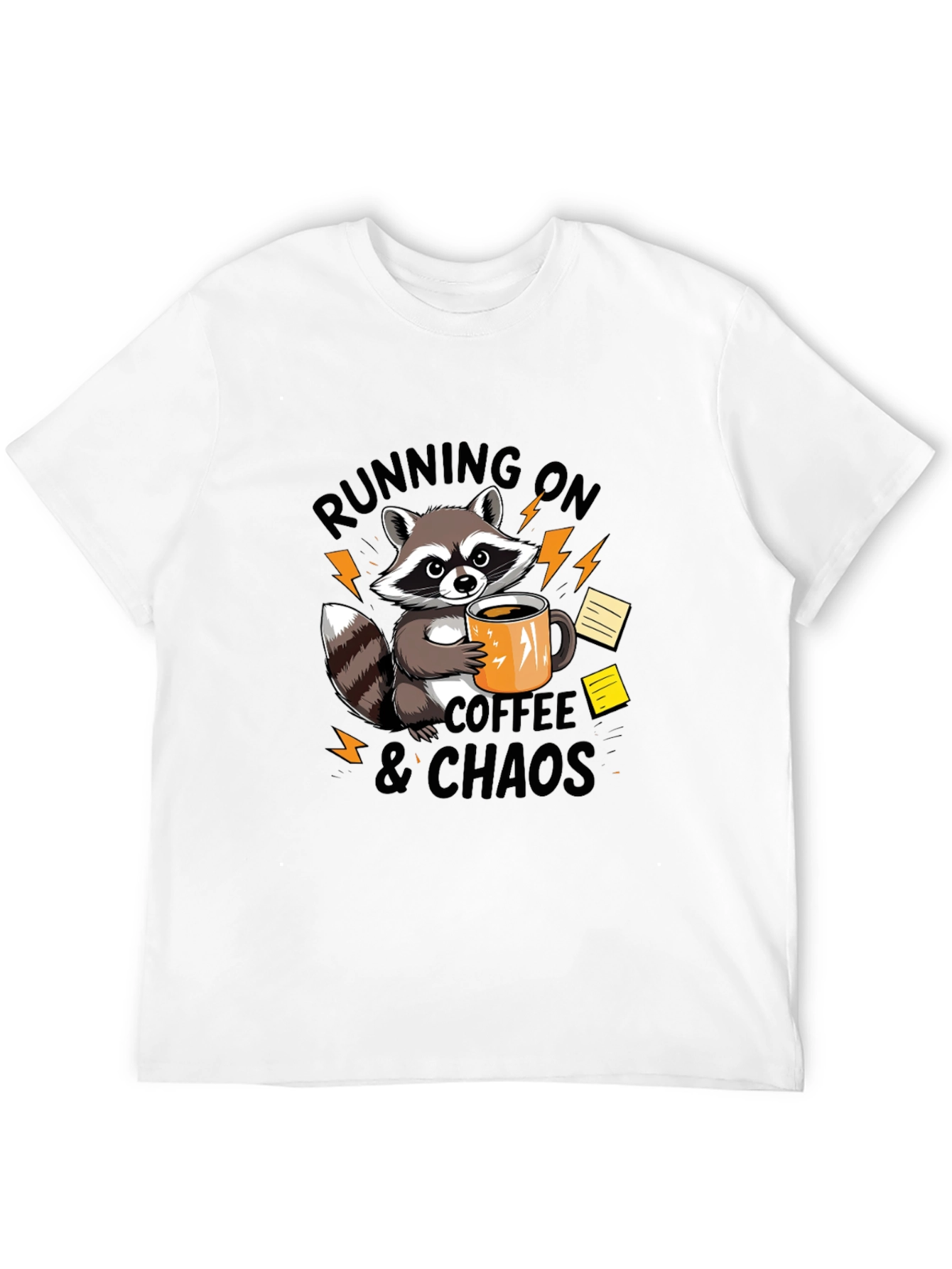 Running on Coffee & Chaos Raccoon Graphic T-Shirt