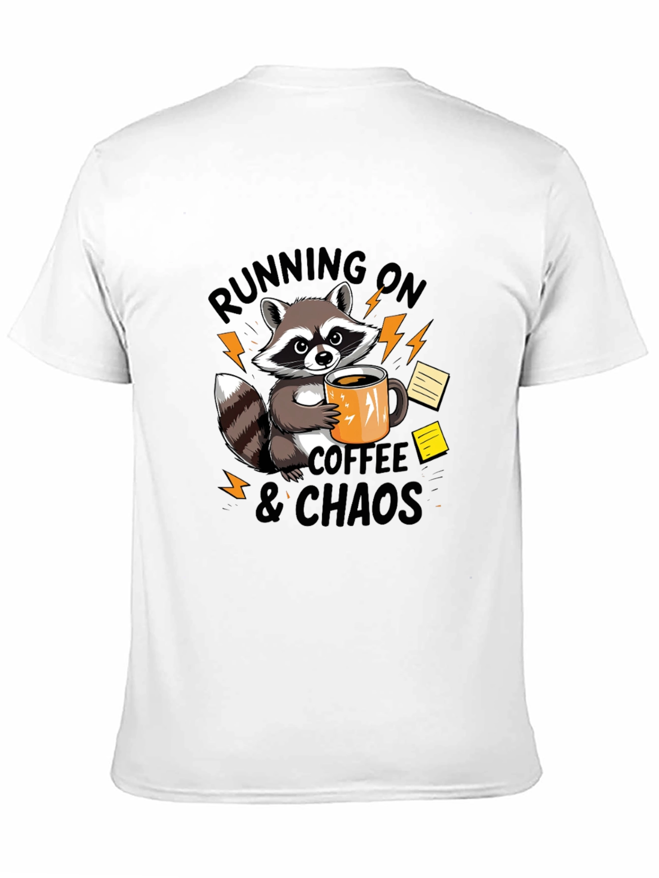 Running on Coffee & Chaos Raccoon Graphic T-Shirt