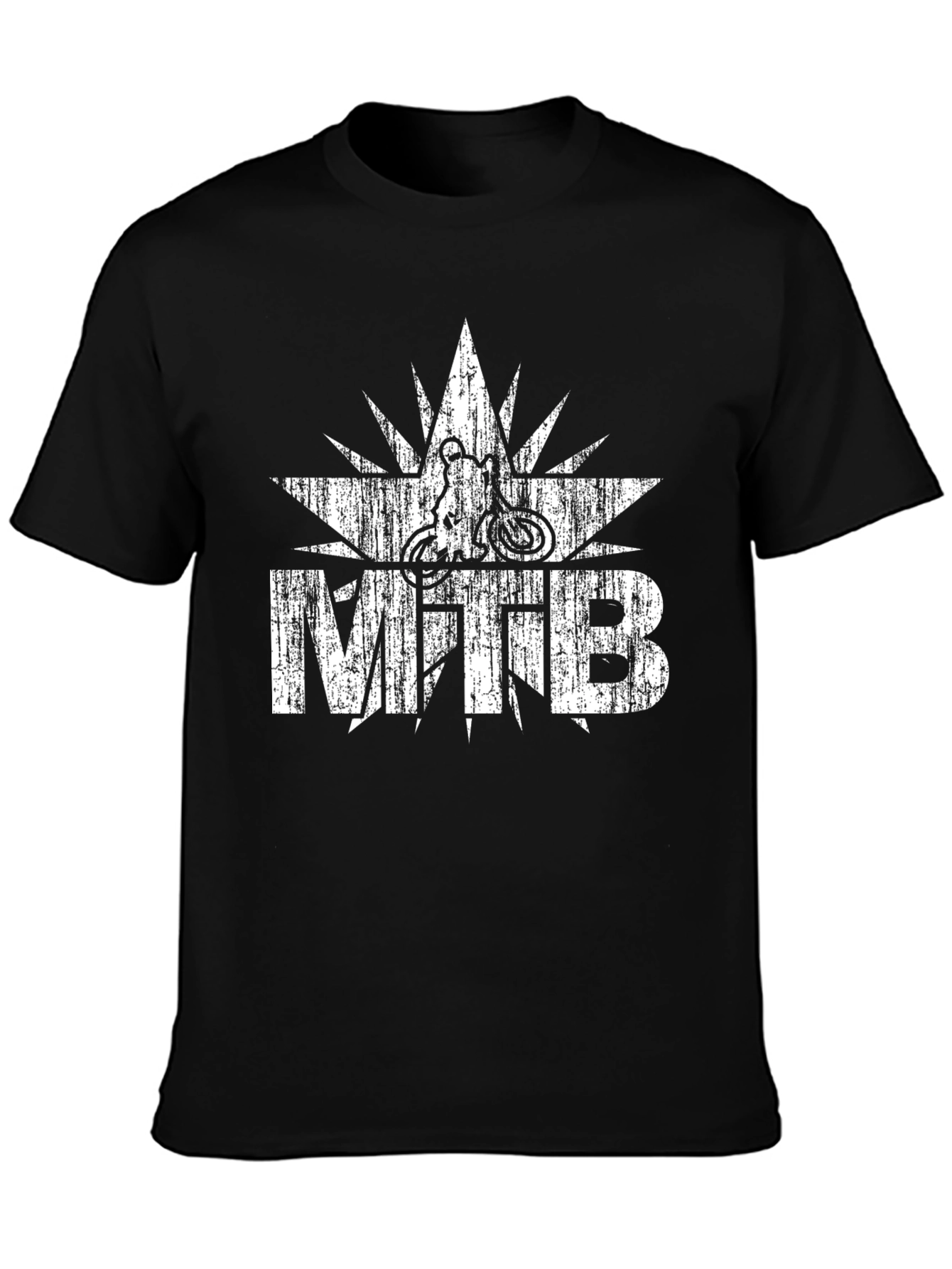 MTB Mountain Biking Distressed Graphic T-Shirt