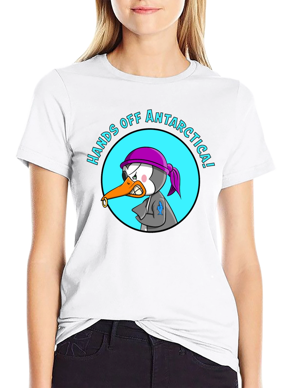 Hands Off Antarctica T-Shirt - Angry Penguin
