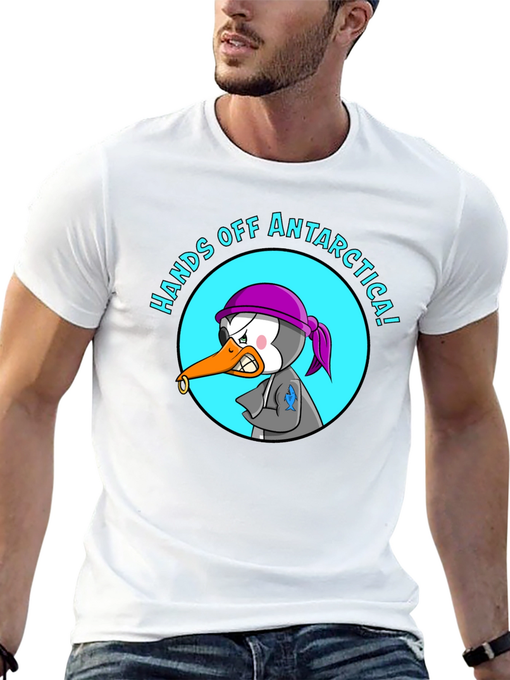 Hands Off Antarctica T-Shirt - Angry Penguin