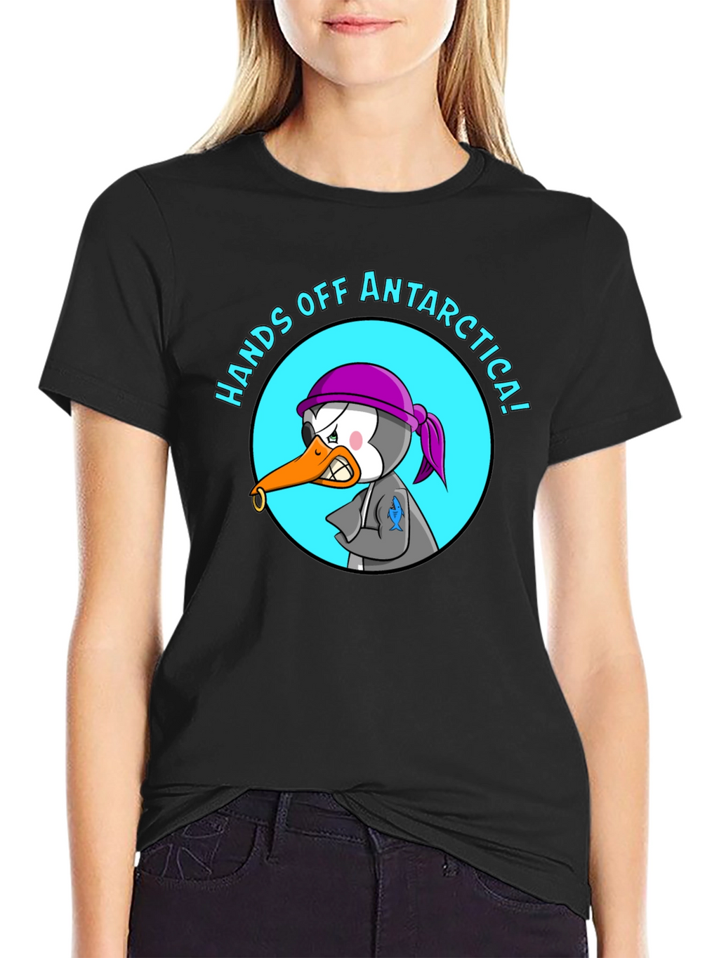Hands Off Antarctica T-Shirt - Angry Penguin