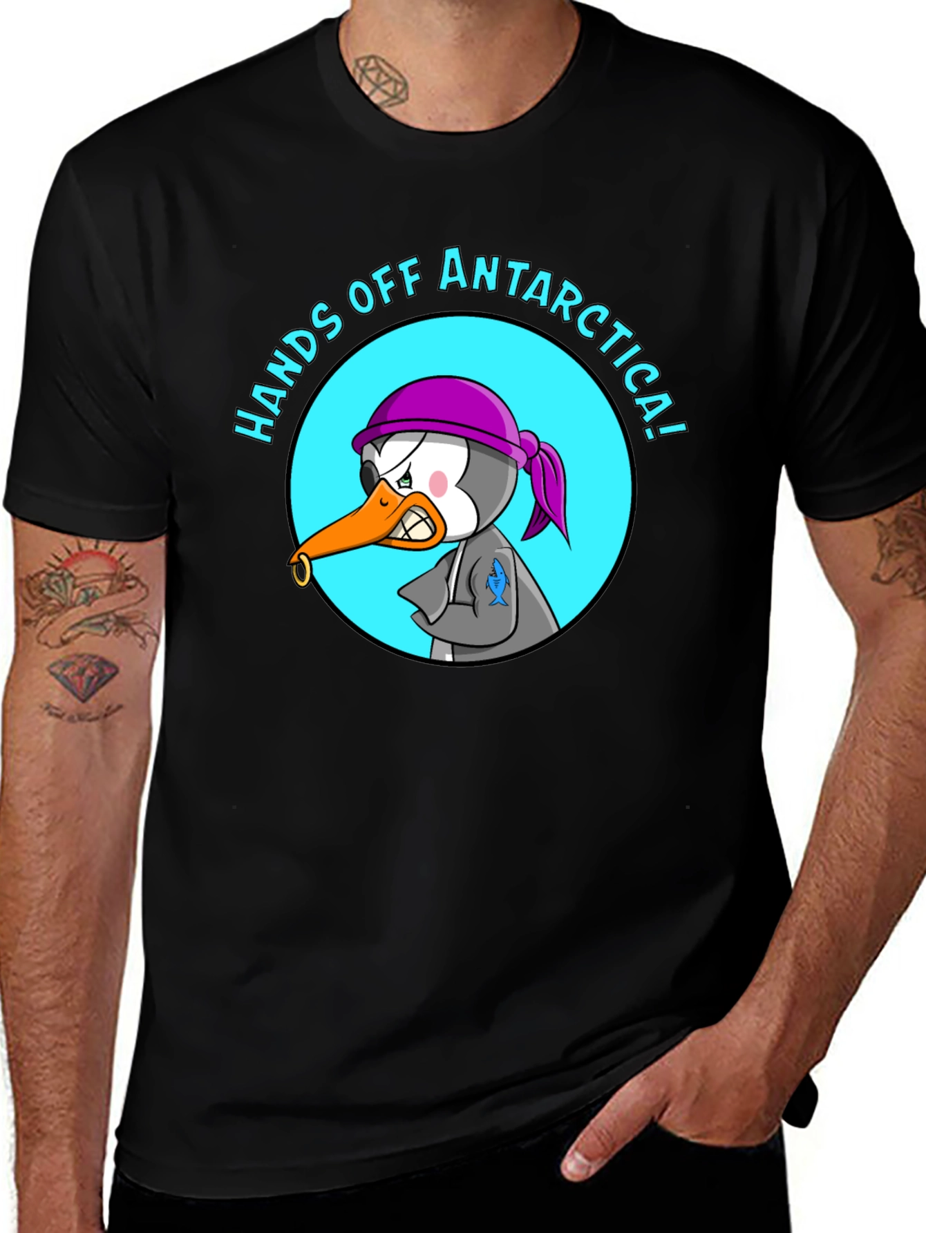Hands Off Antarctica T-Shirt - Angry Penguin