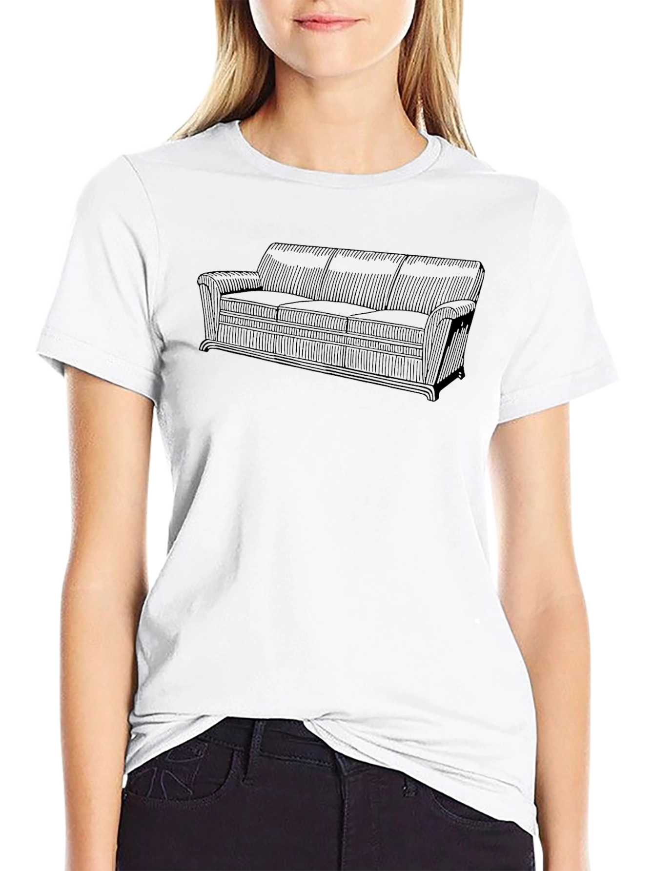 Retro Couch Graphic Tee - Classic Comfort Style
