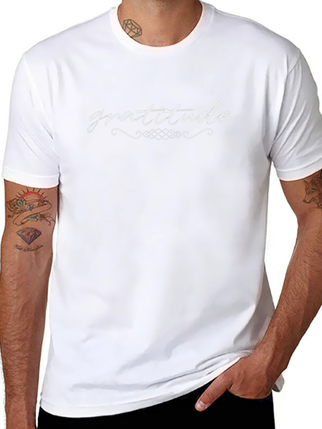 Gratitude Graphic Tee - Black Cotton T-Shirt