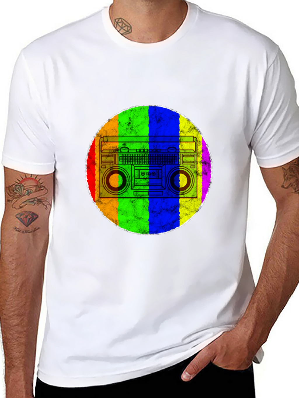 Retro Rainbow Boombox T-Shirt