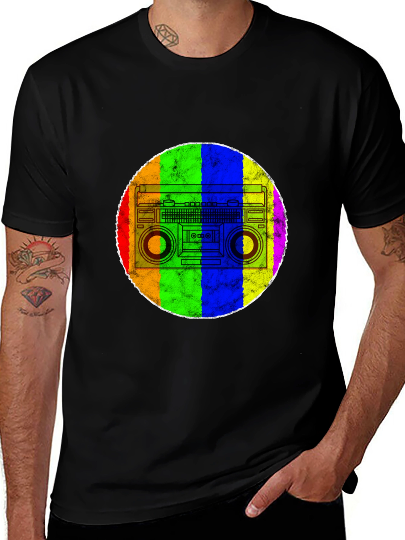 Retro Rainbow Boombox T-Shirt