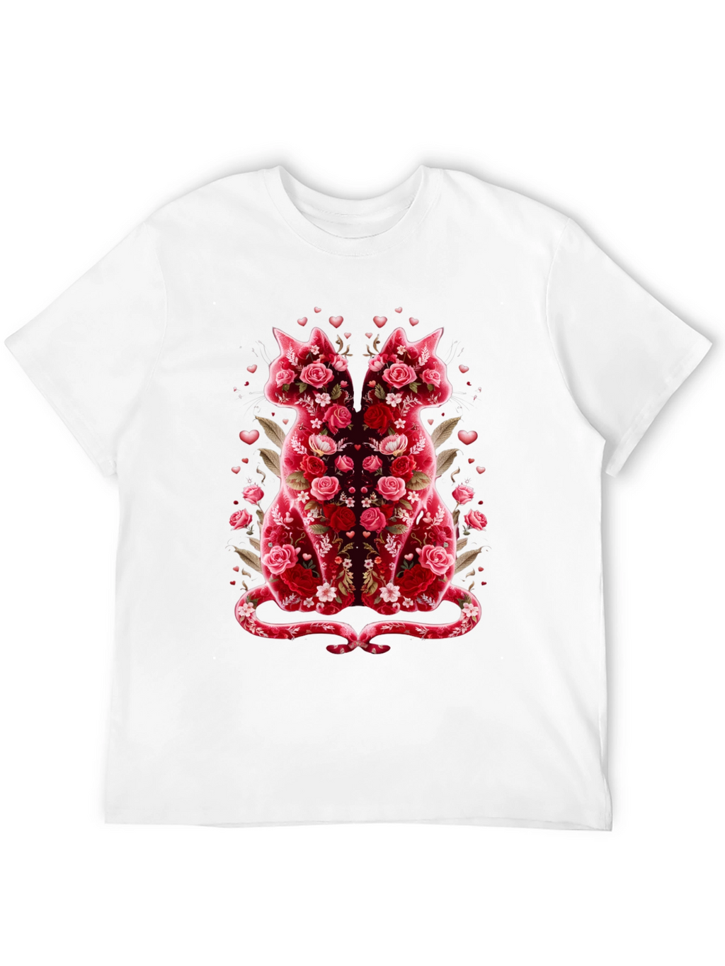 Floral Cat Lover T-Shirt - Valentines Day Edition