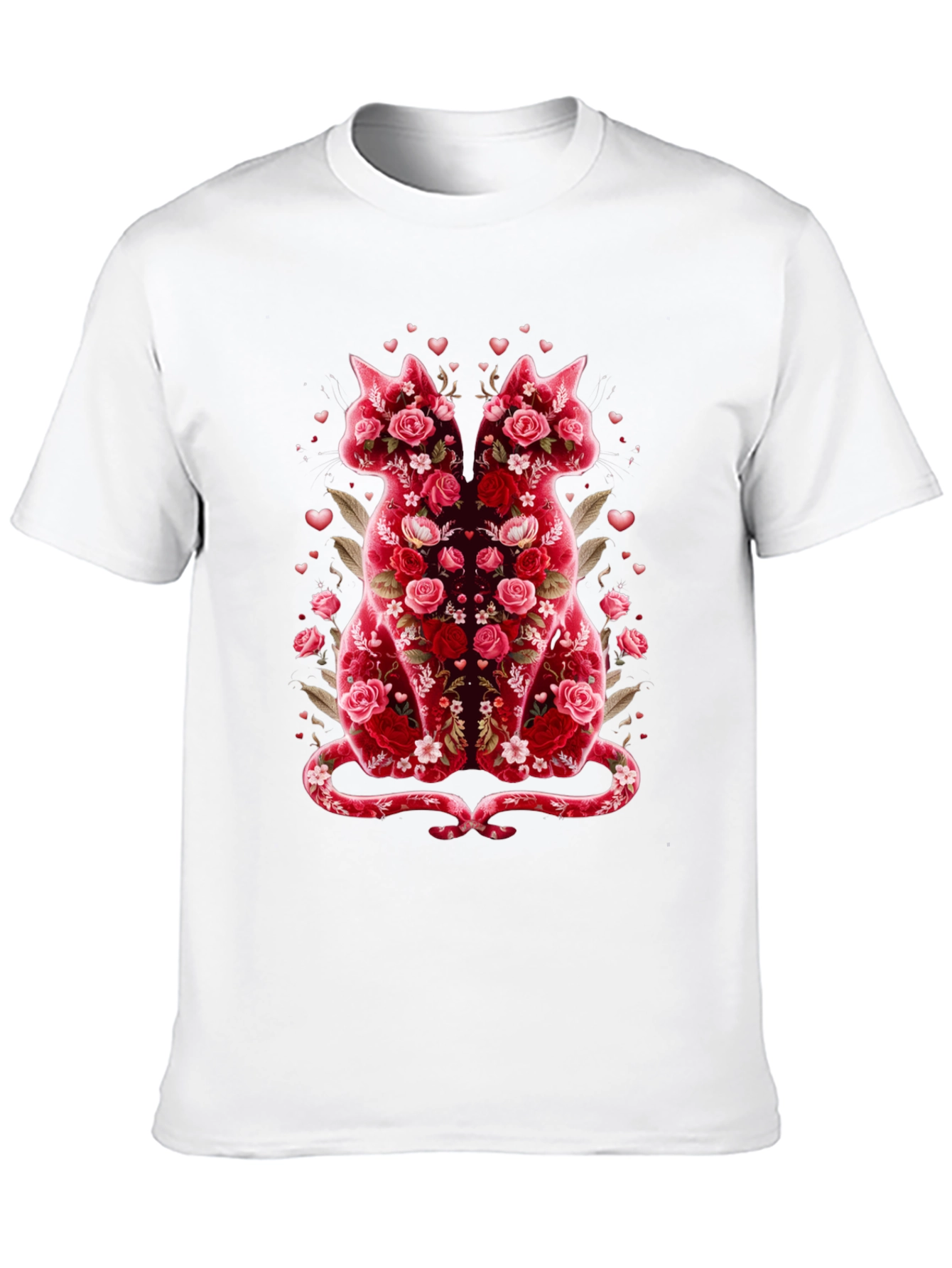 Floral Cat Lover T-Shirt - Valentines Day Edition