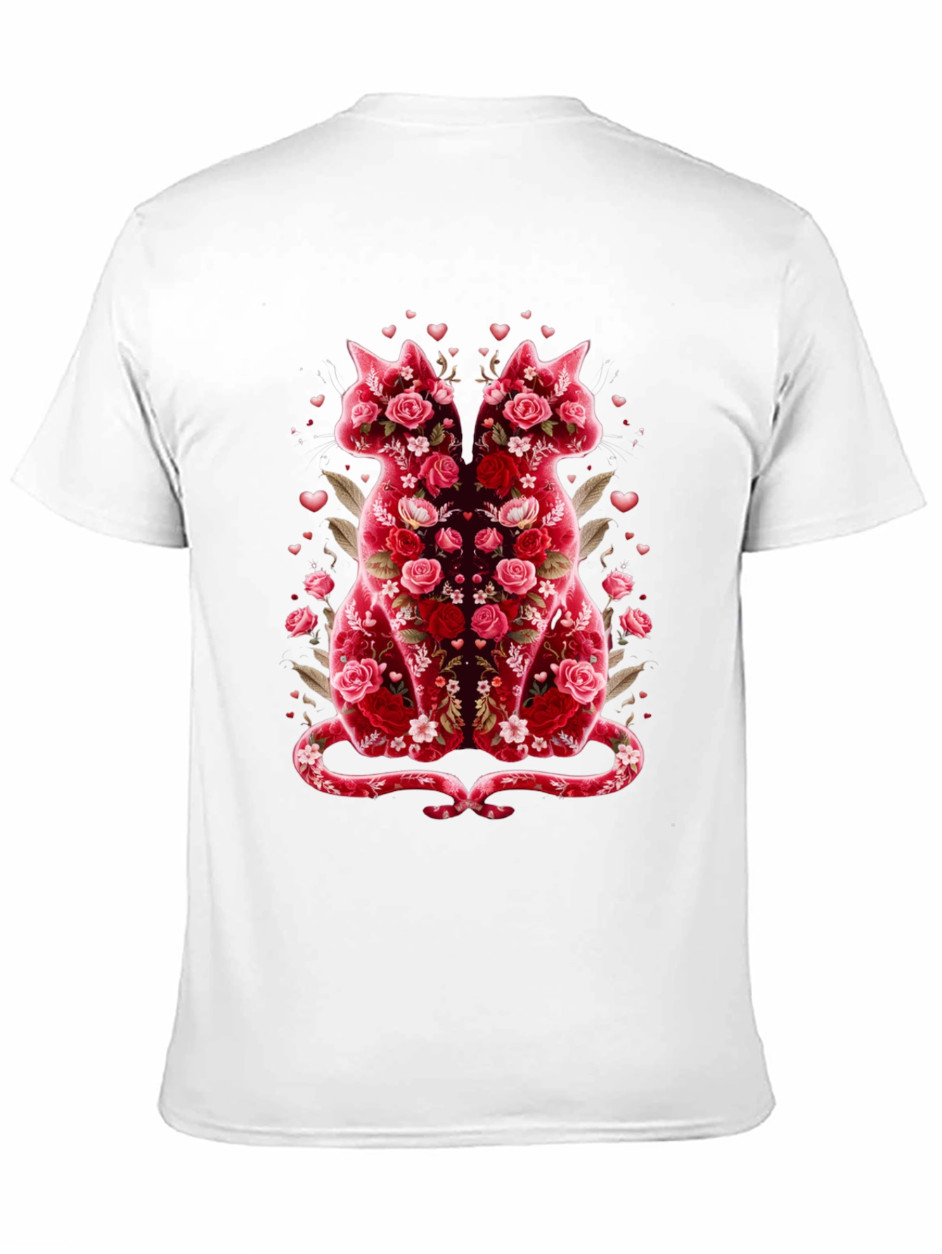 Floral Cat Lover T-Shirt - Valentines Day Edition