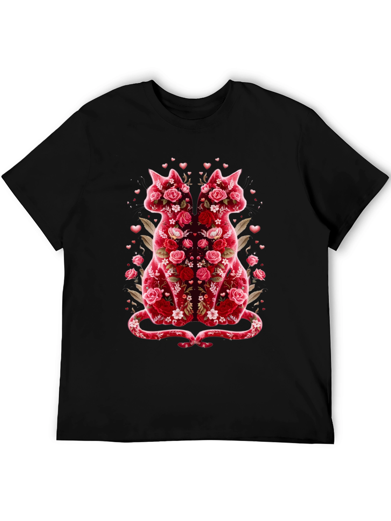 Floral Cat Lover T-Shirt - Valentines Day Edition