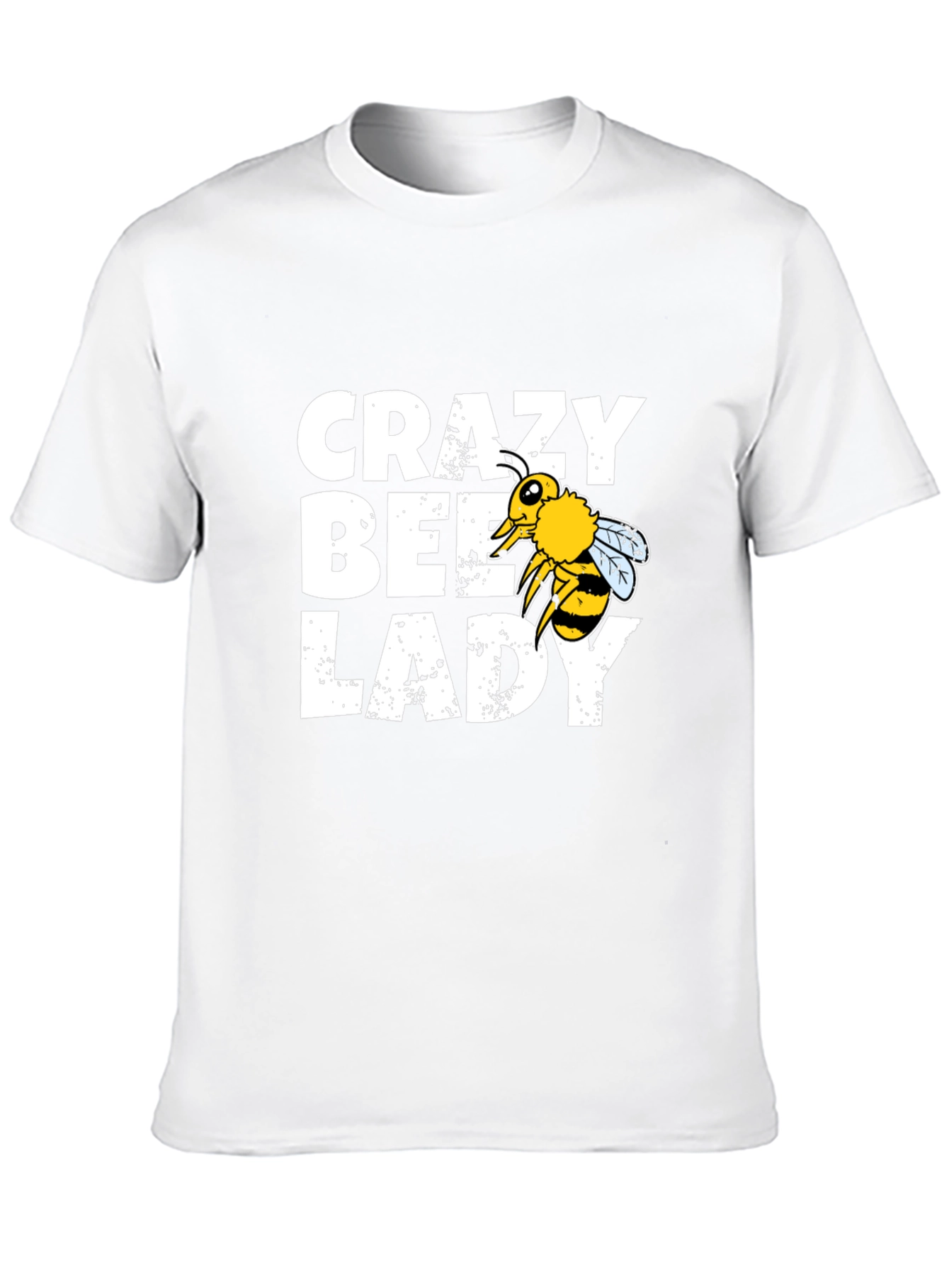 Crazy Bee Lady Graphic Tee - Black Cotton Blend