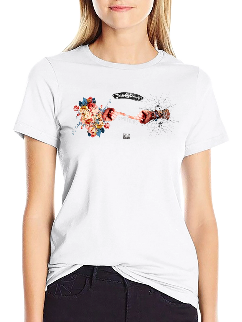 Jean Perry Emotions Graphic T-Shirt - Black