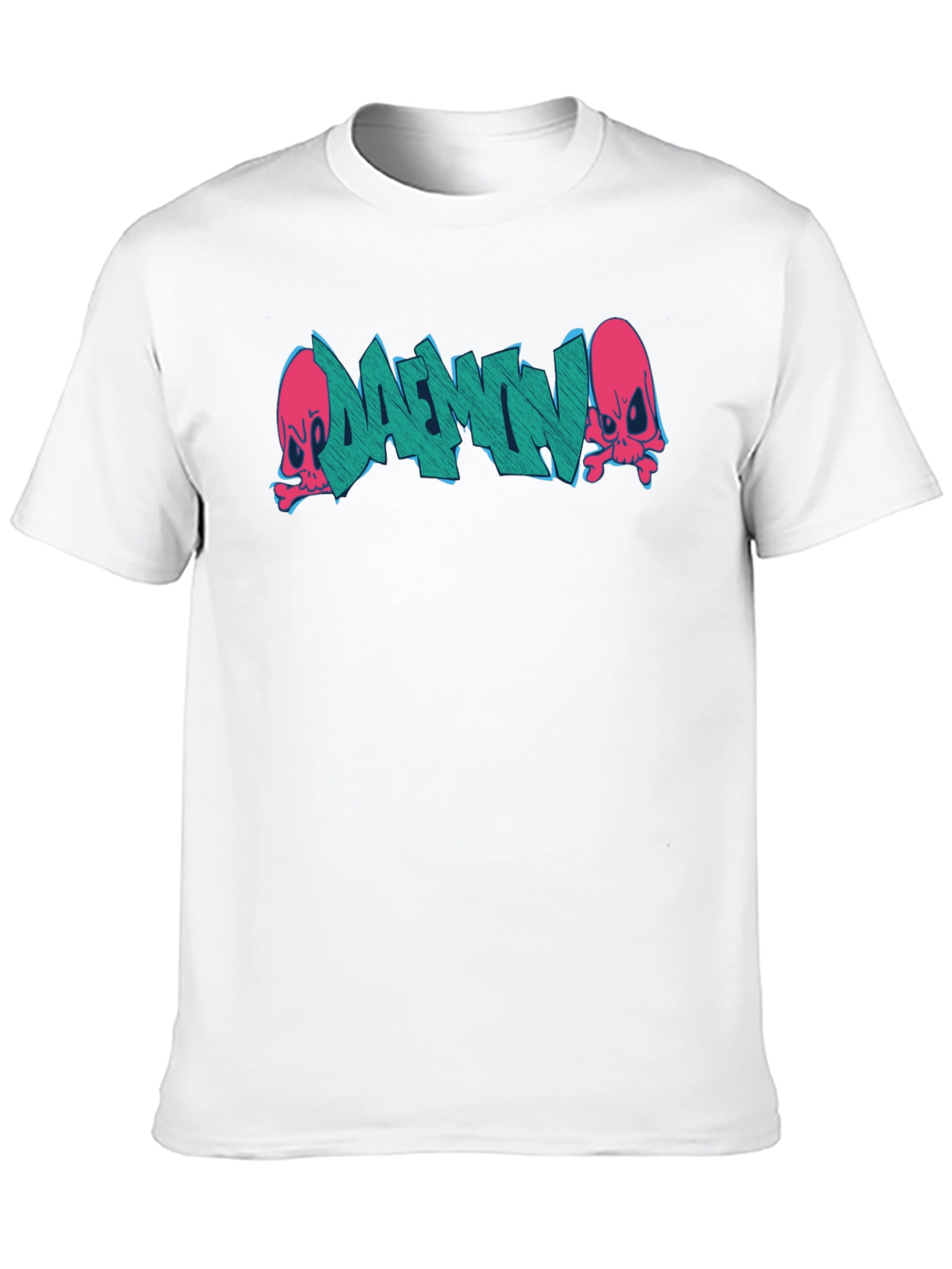 Daemon Graffiti Graphic T-Shirt - Black
