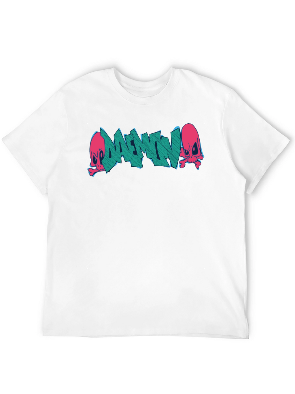 Daemon Graffiti Graphic T-Shirt - Black