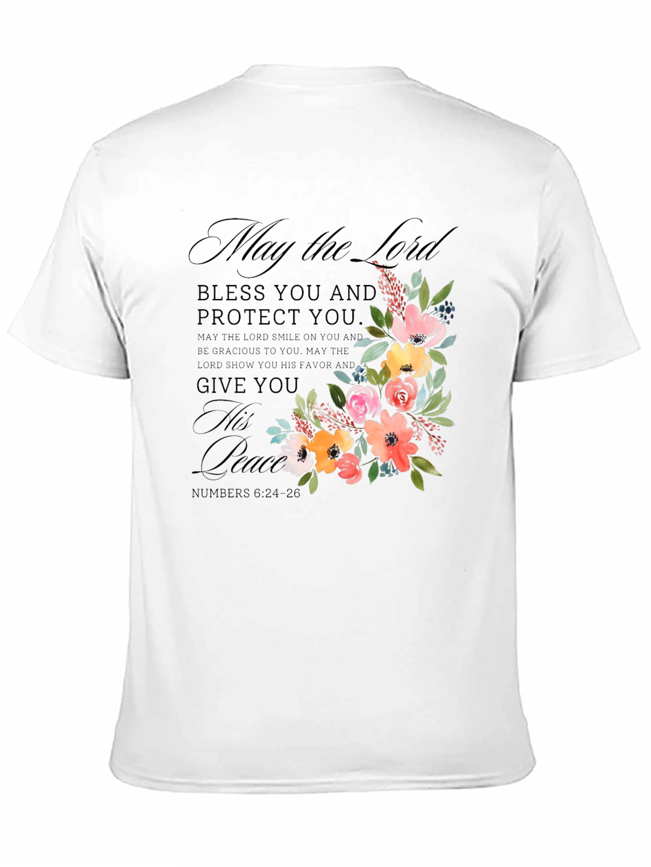 Floral Blessed Black T-Shirt for Men