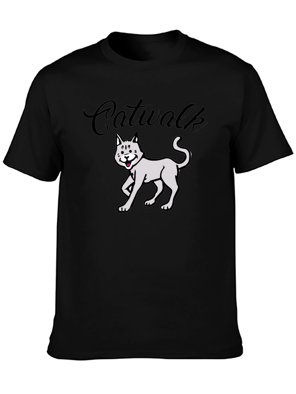 Catwalk Graphic Tee - Funny Cat T-Shirt