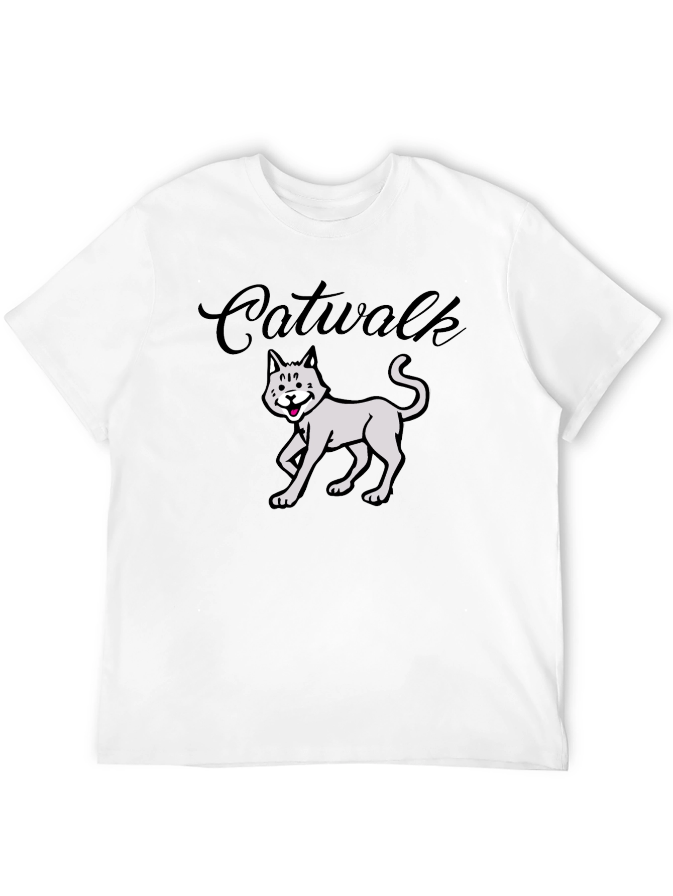 Catwalk Graphic Tee - Funny Cat T-Shirt