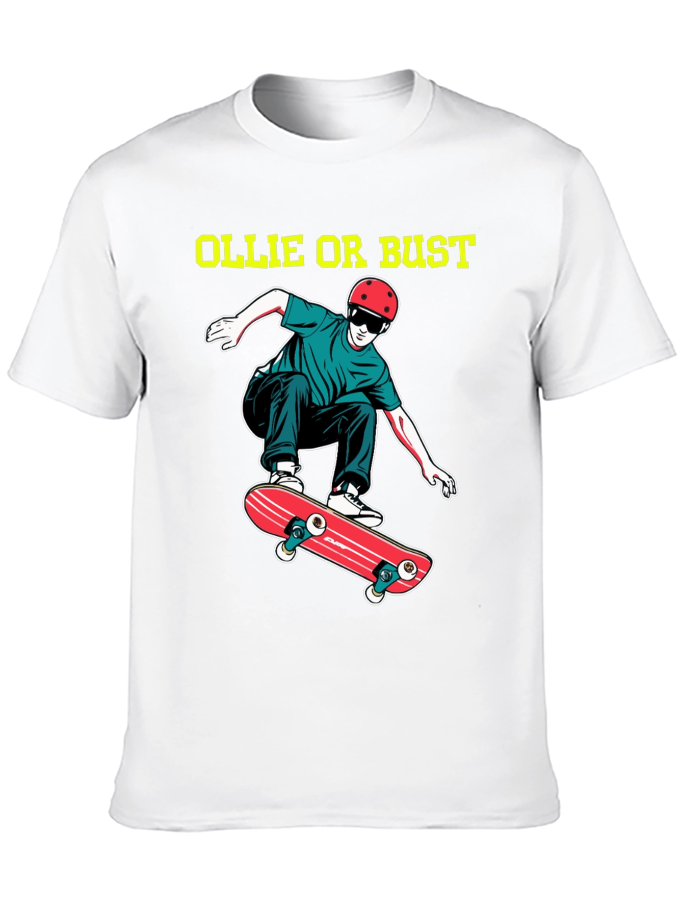 Ollie or Bust Skateboard T-Shirt - Black