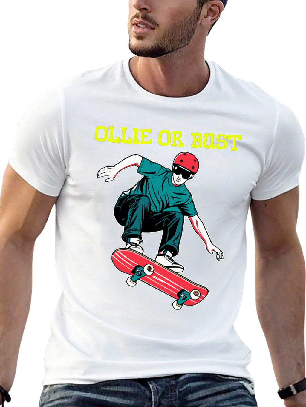 Ollie or Bust Skateboard T-Shirt - Black