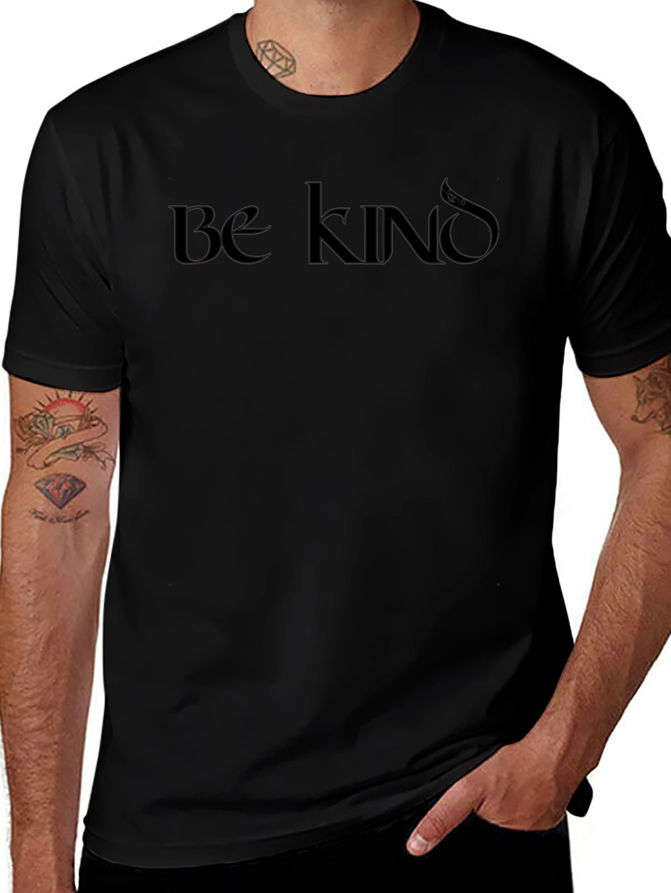 Be Kind Black T-Shirt - Mens Minimalist Design