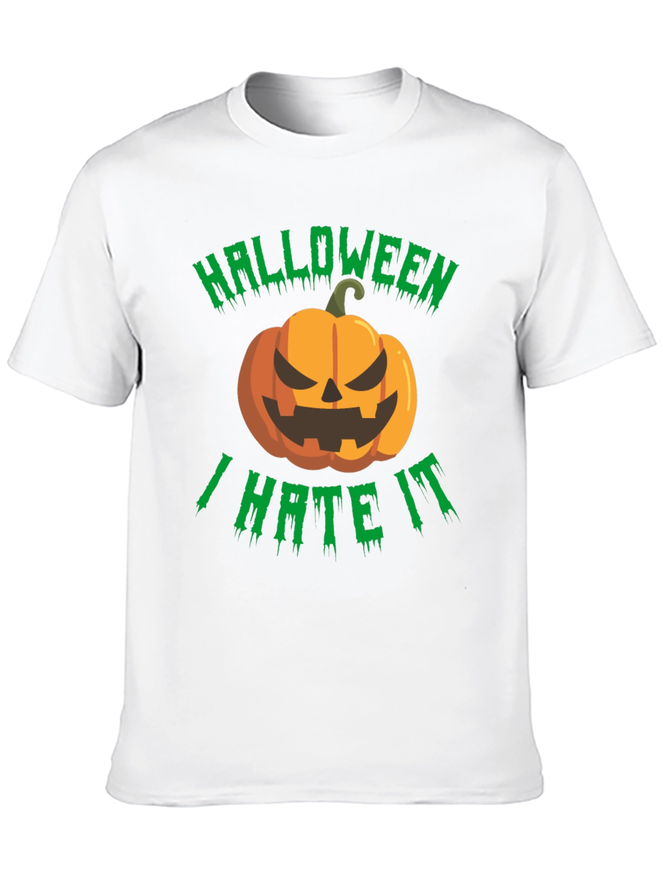 Halloween I Hate It T-Shirt - Spooky Pumpkin Design