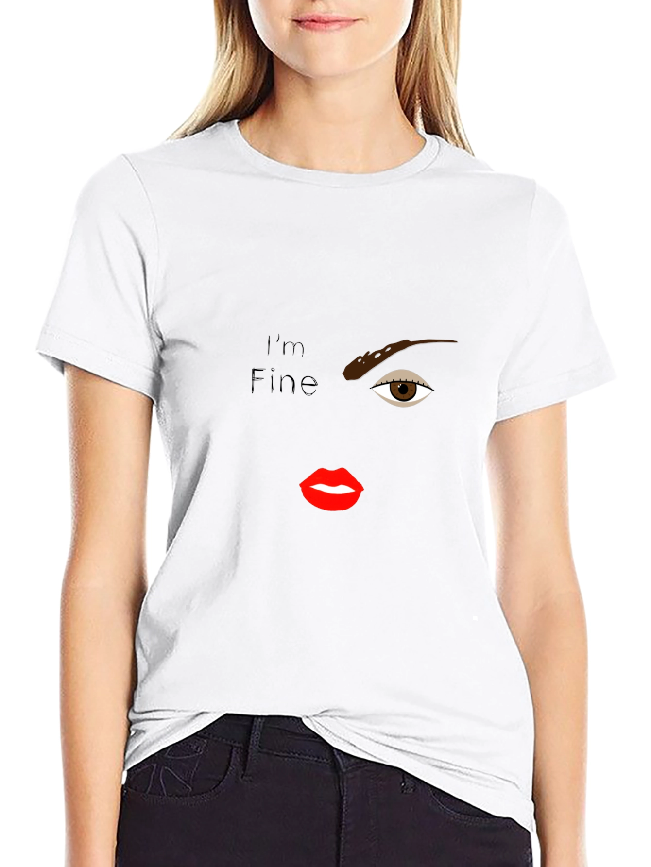 Im Fine T-Shirt - One Eye Lips Design
